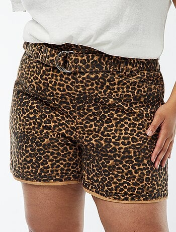 Shorts a vita alta in jeans con cintura