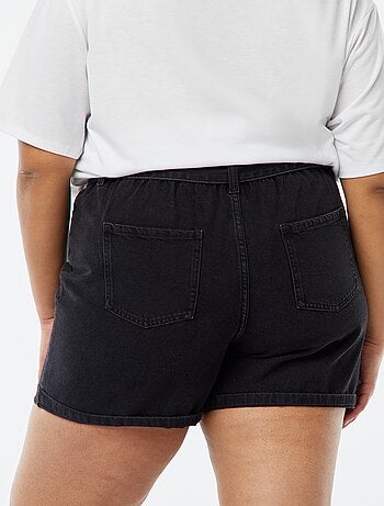 Shorts a vita alta in jeans con cintura