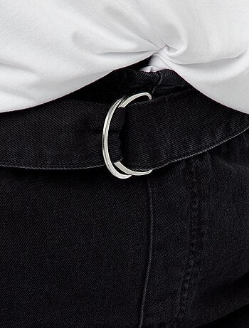 Shorts a vita alta in jeans con cintura