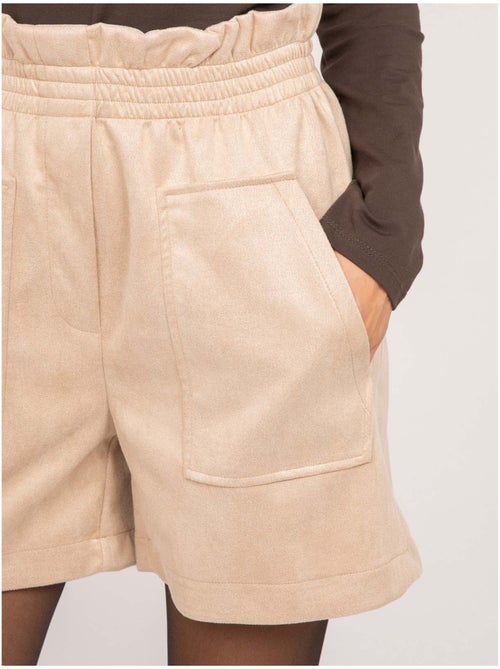 Shorts a vita alta in scamosciato con vita elasticizzata xiche - Kiabi Shorts a vita alta in scamosciato con vita elasticizzata xiche - Kiabi