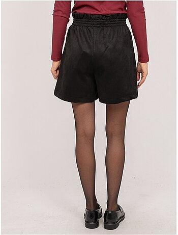 Shorts a vita alta in scamosciato con vita elasticizzata xiche