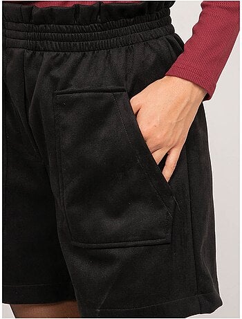 Shorts a vita alta in scamosciato con vita elasticizzata xiche