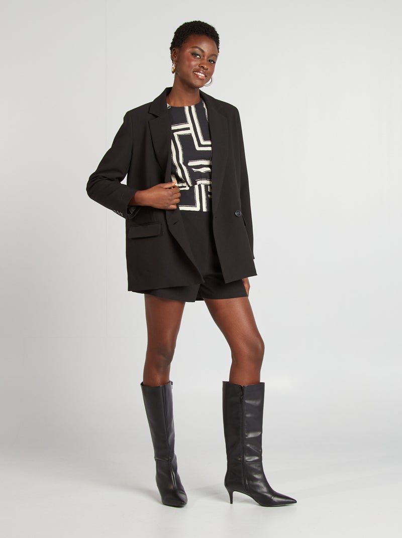 Shorts a vita alta nero - Kiabi