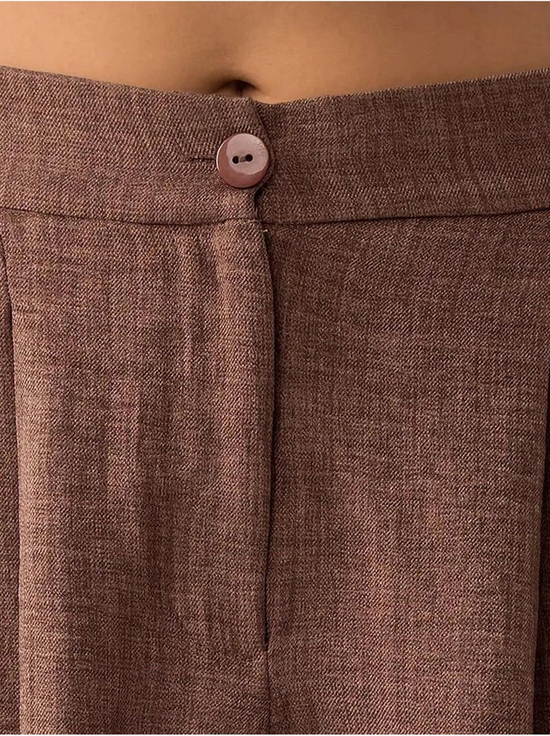 Shorts a vita alta plissettati in lyocell soft touch hiccup Marrone cioccolato - Kiabi