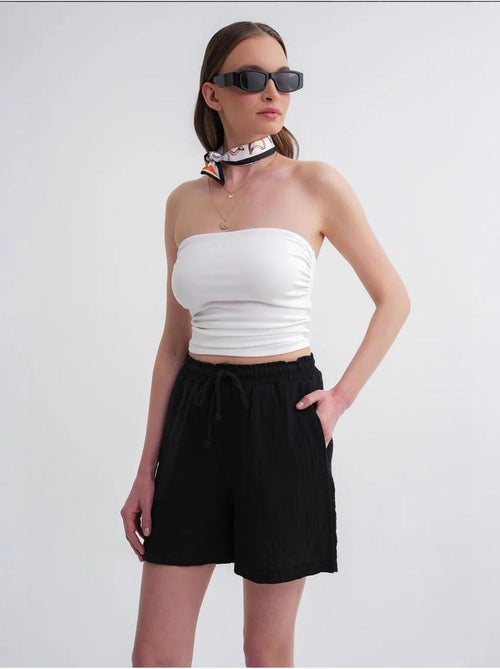 Shorts a vita alta testurizzati a gamba ampia mixray - Kiabi