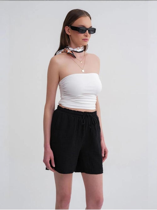 Shorts a vita alta testurizzati a gamba ampia mixray - Kiabi