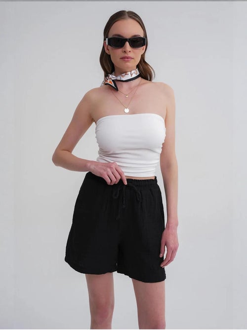 Shorts a vita alta testurizzati a gamba ampia mixray - Kiabi