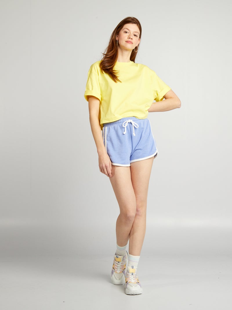 Shorts americani in tessuto felpato viola - Kiabi