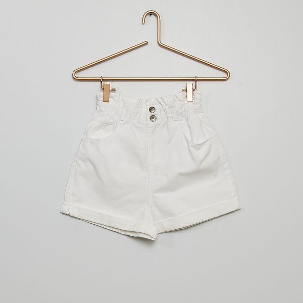 Shorts ampi 'paper bag' Bambina 3-12 anni - bianco - Kiabi - 12,00€