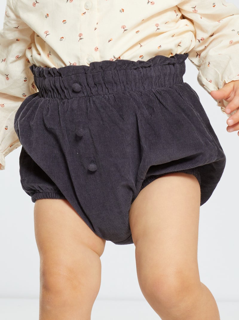 Shorts bloomer in velluto grigio antracite - Kiabi