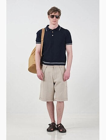 Shorts chino a gamba ampia a vita media con tasche giesto