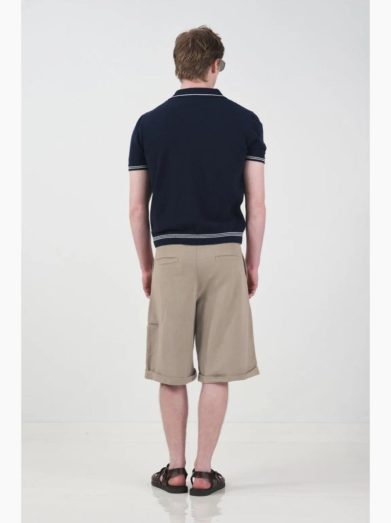 Shorts chino a gamba ampia a vita media con tasche giesto Beige argilla - Kiabi