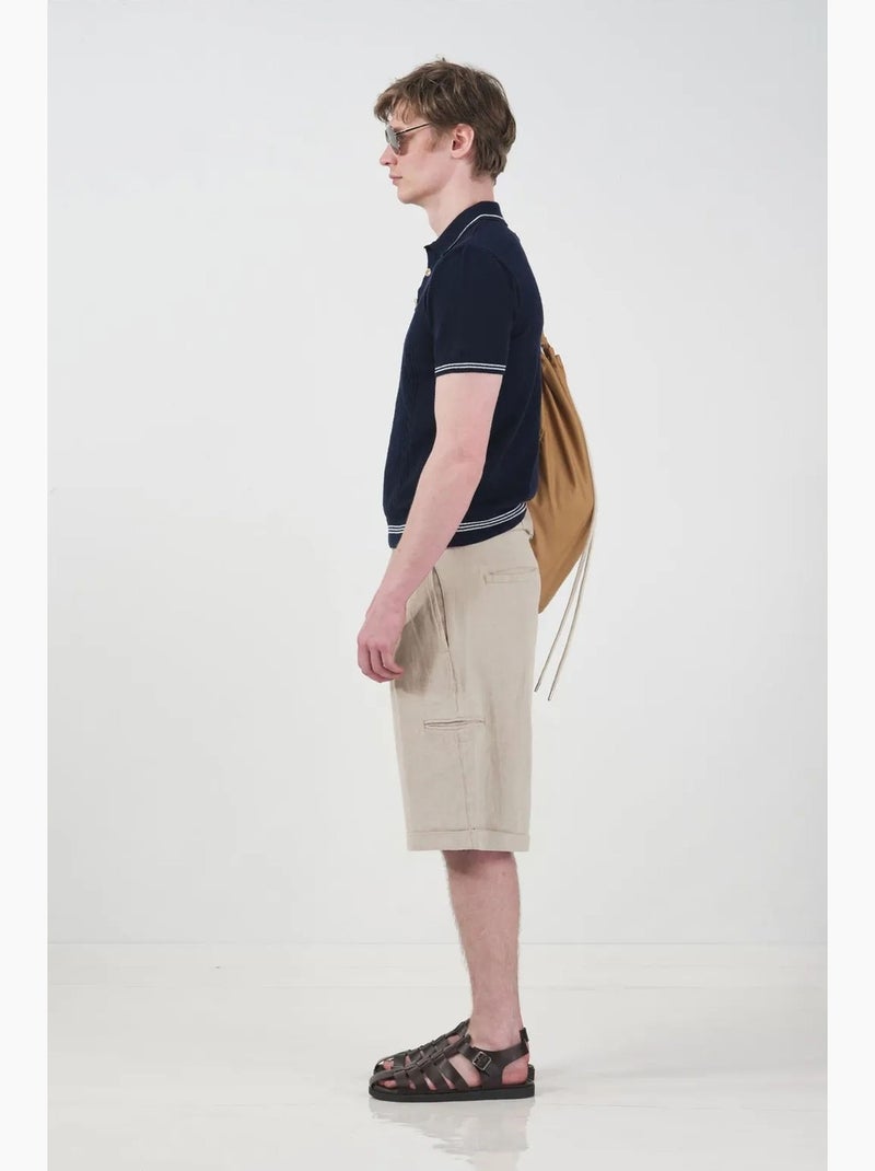 Shorts chino a gamba ampia a vita media con tasche giesto Beige argilla - Kiabi