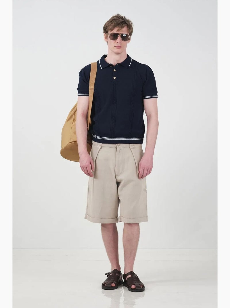 Shorts chino a gamba ampia a vita media con tasche giesto Beige argilla - Kiabi