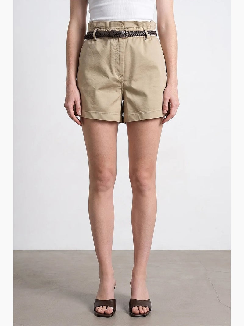 Shorts chino a vita alta con cintura dilvin Beige argilla - Kiabi