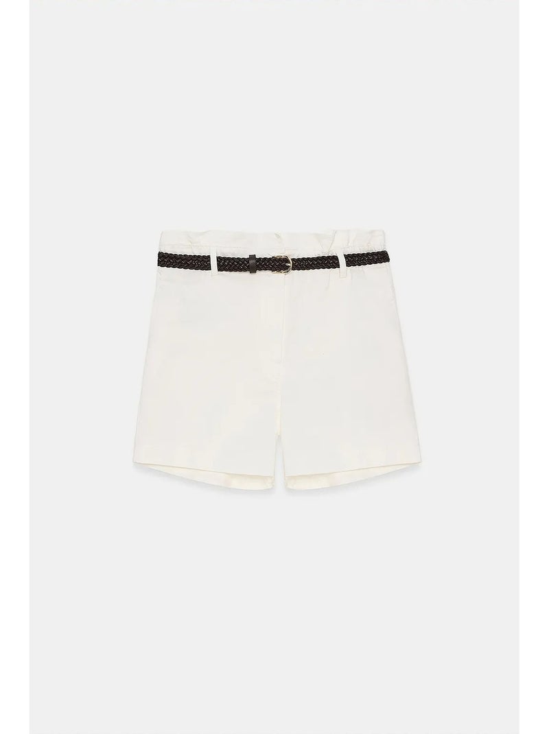 Shorts chino a vita alta con cintura dilvin Bianco - Kiabi