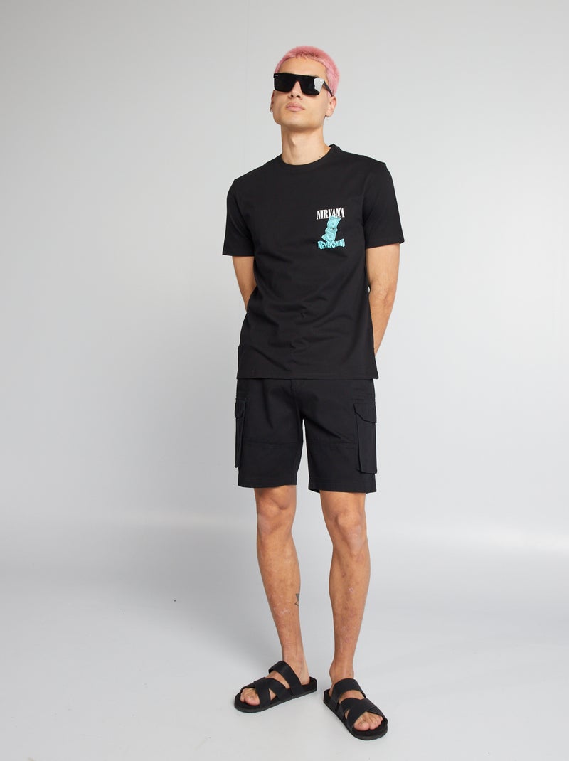 Shorts chino con tasche laterali nero - Kiabi
