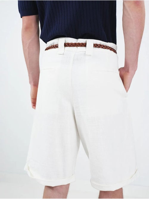 Shorts chino in cotone a vita alta a gamba ampia giesto - Kiabi