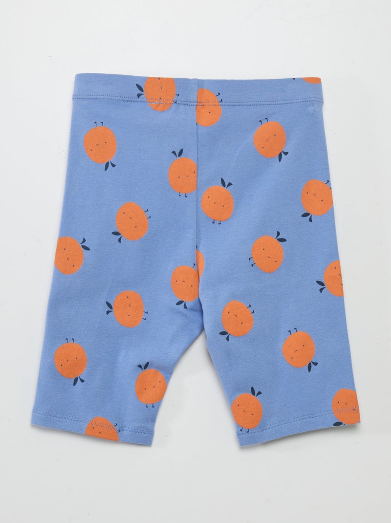 Shorts ciclisti in cotone stretch con stampa BLU - Kiabi