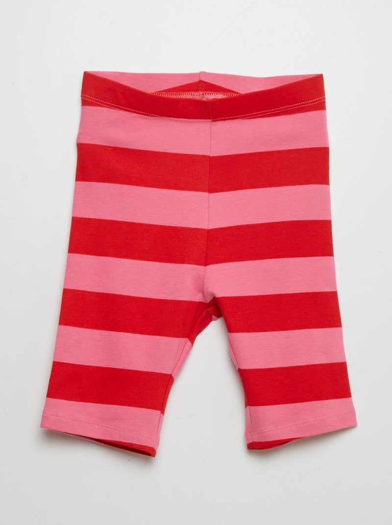 Shorts ciclisti in cotone stretch con stampa ROSSO - Kiabi