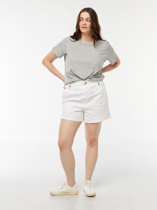 Shorts con bottoni dorati
