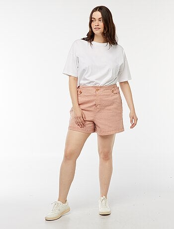 Shorts con bottoni dorati