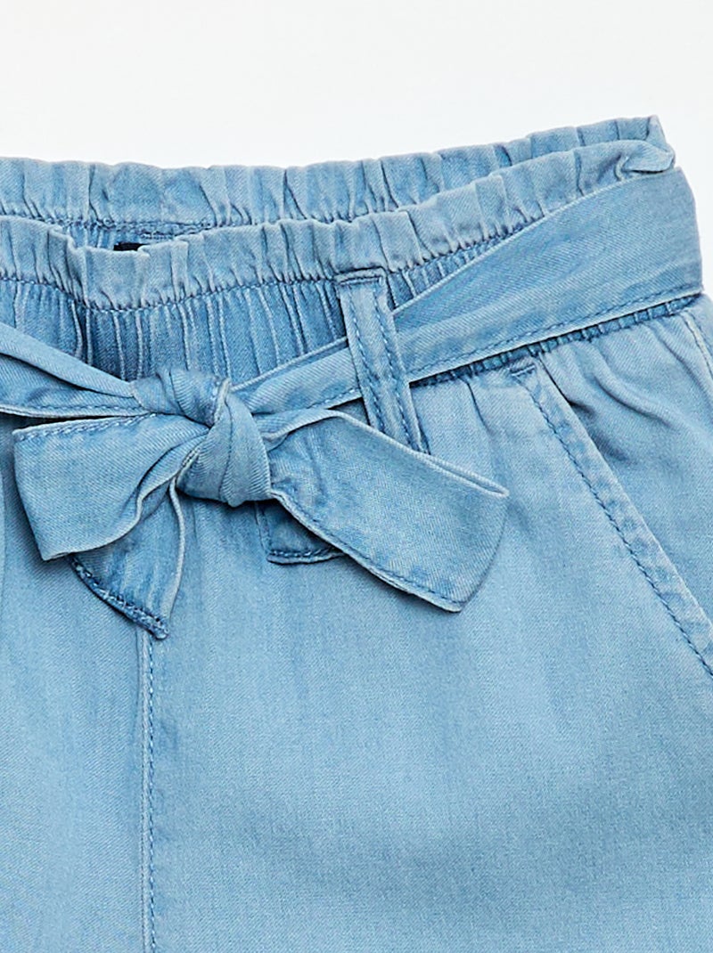 Shorts con cintura annodata Blu - Kiabi