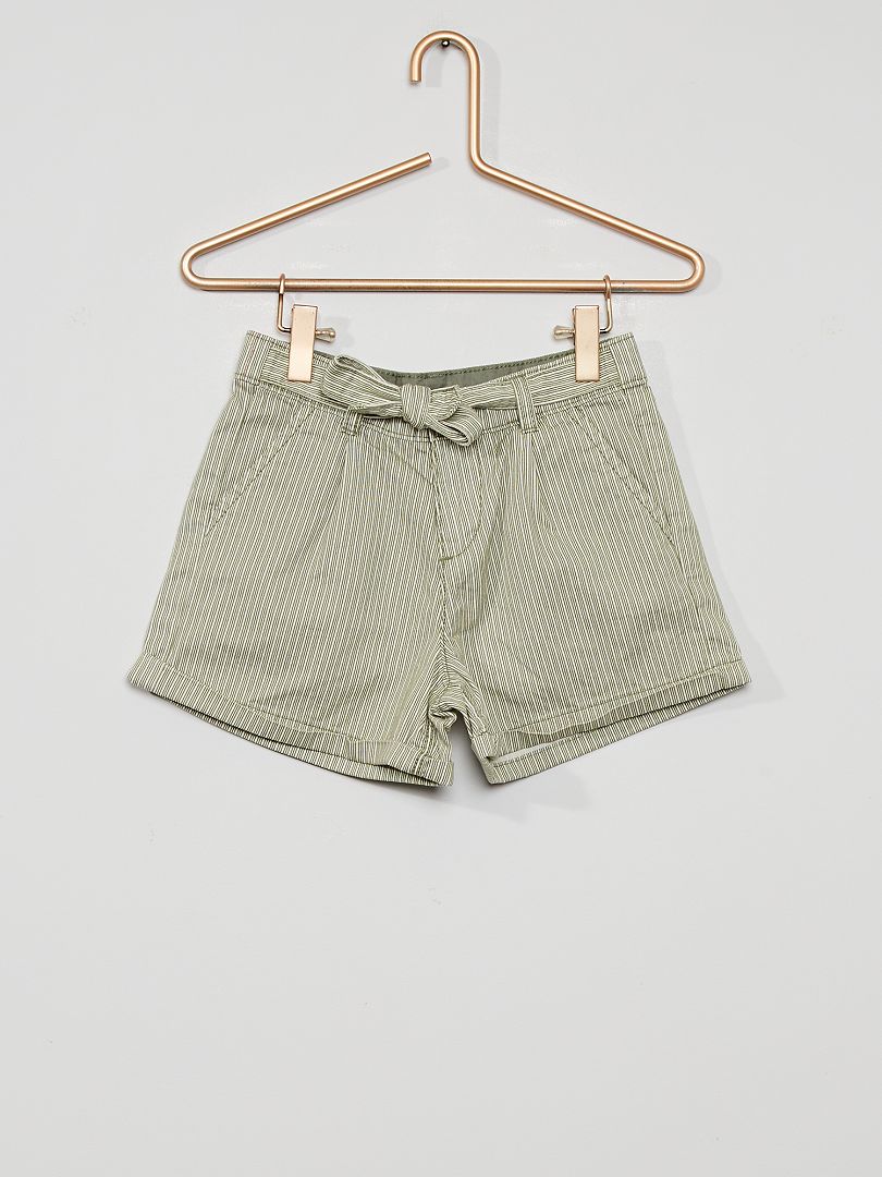 Shorts con cintura da annodare VERDE - Kiabi