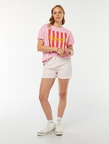 Shorts con laccetti da annodare e stampa vichy