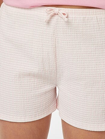Shorts con laccetti da annodare e stampa vichy