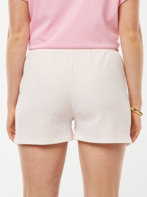 Shorts con laccetti da annodare e stampa vichy - Kiabi