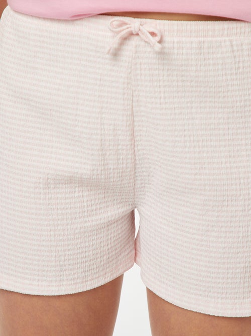 Shorts con laccetti da annodare e stampa vichy - Kiabi