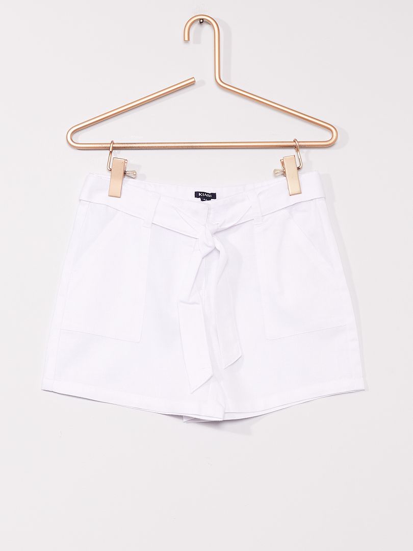 Shorts con lino BIANCO - Kiabi