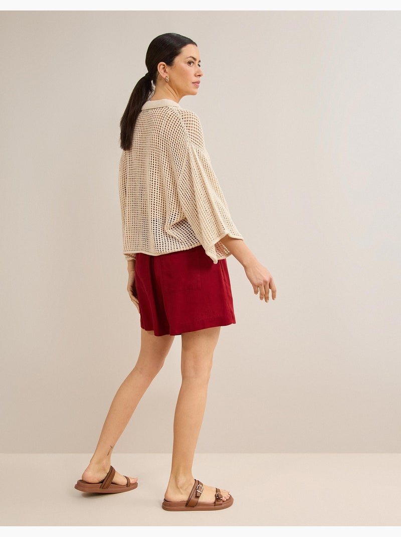 Shorts con lino, MO Fashion Rosso - Kiabi