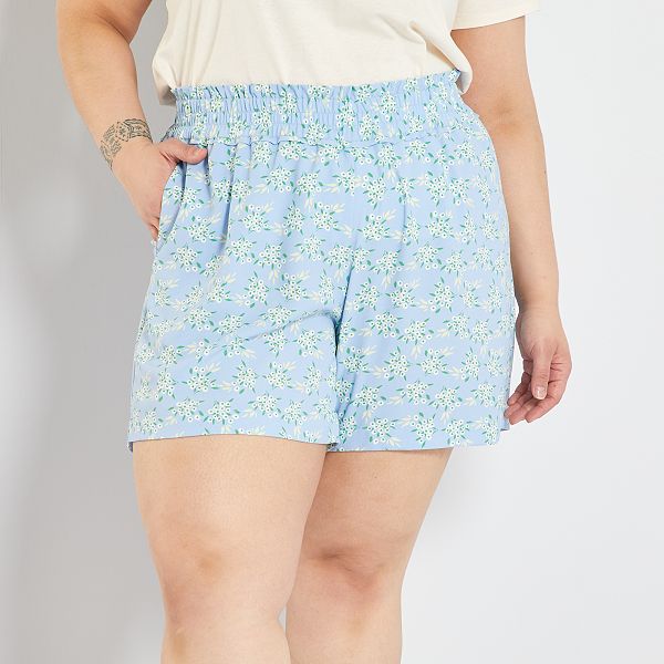 Shorts con vita elasticizzata Taglie forti donna - BLU - Kiabi - 15,00€