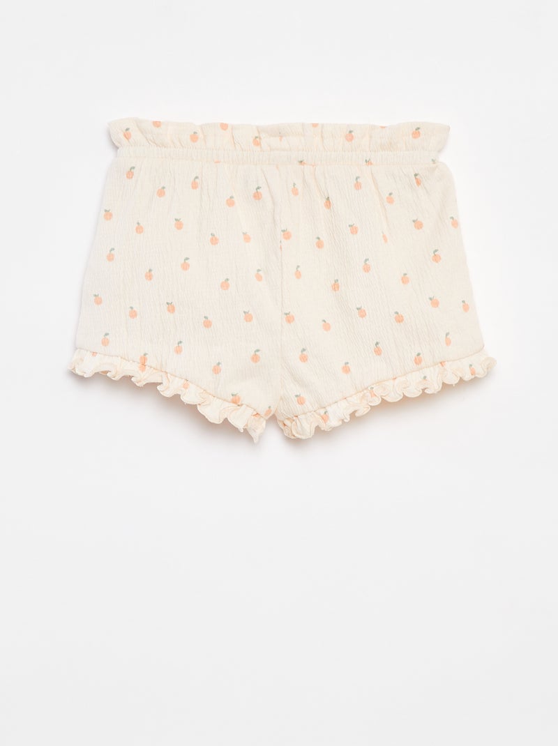Shorts con volant e stampa ROSA - Kiabi
