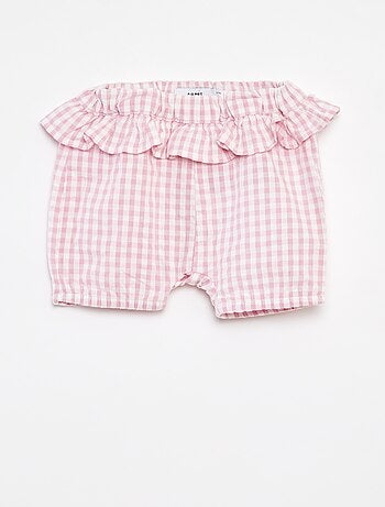 Shorts con volant e stampa vichy 'Name It'