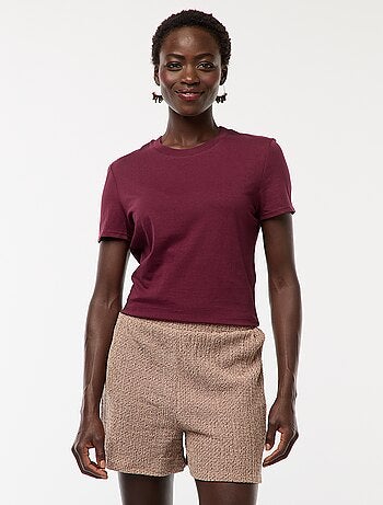 Shorts corti in maglia goffrata