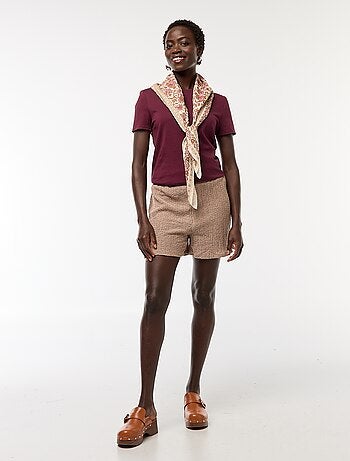 Shorts corti in maglia goffrata