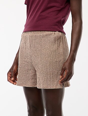 Shorts corti in maglia goffrata