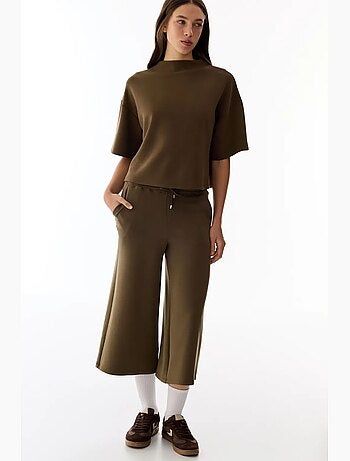 Shorts culotte in maglia jersey oversize a vita media penti