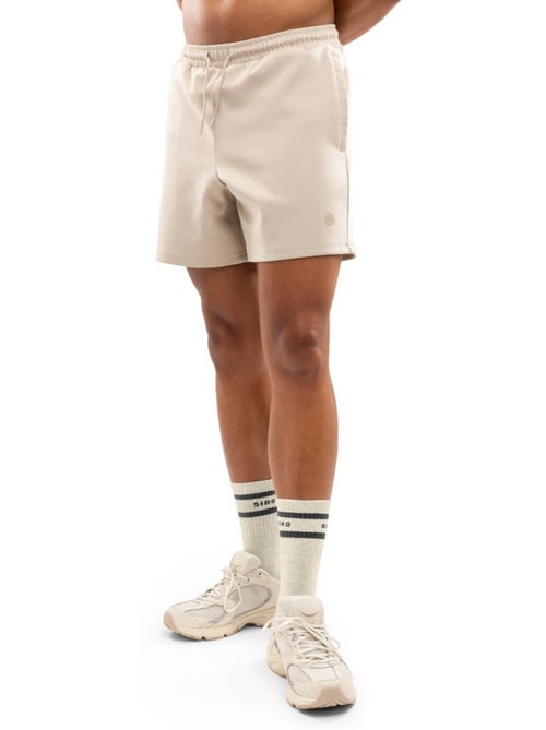Shorts da allenamento in cotone da uomo fitness uomo titan sand - Kiabi
