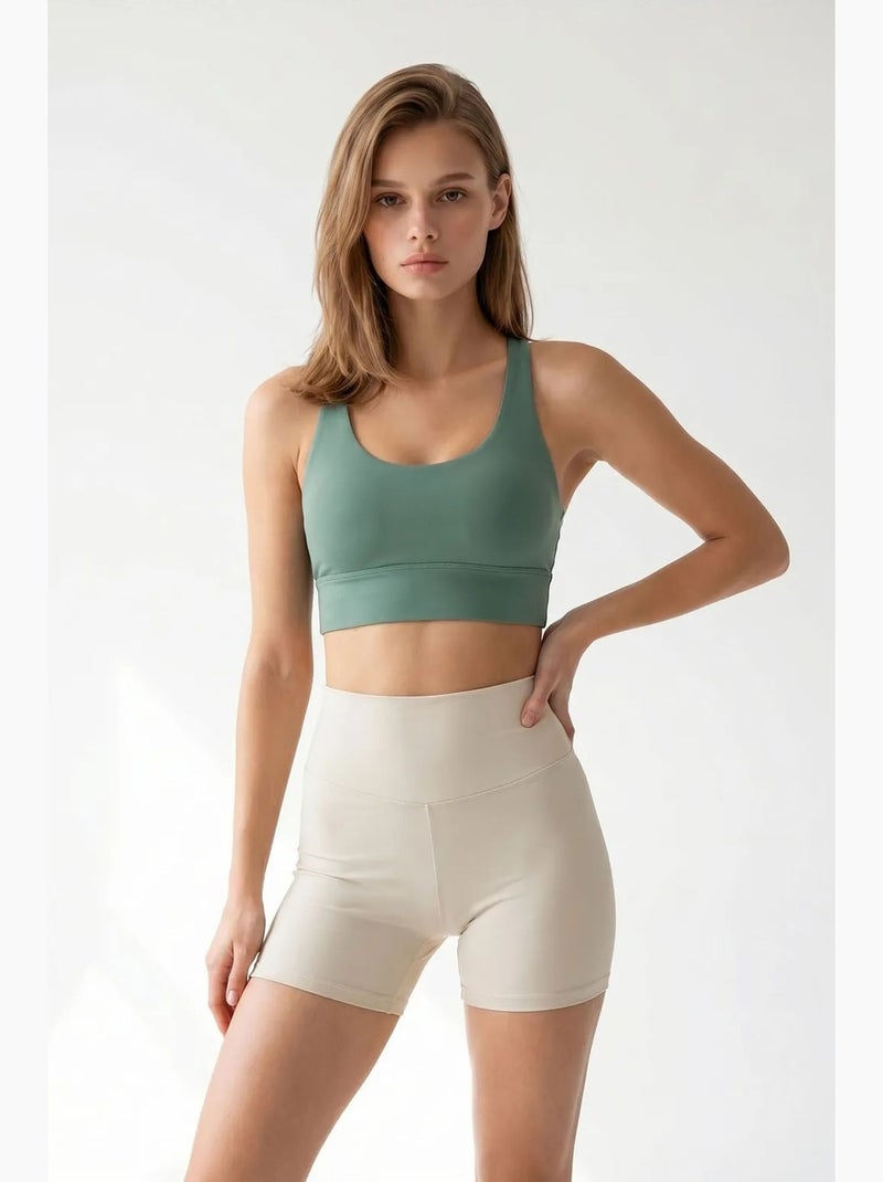 Shorts da ciclismo skinny a vita alta mixray Beige naturale - Kiabi