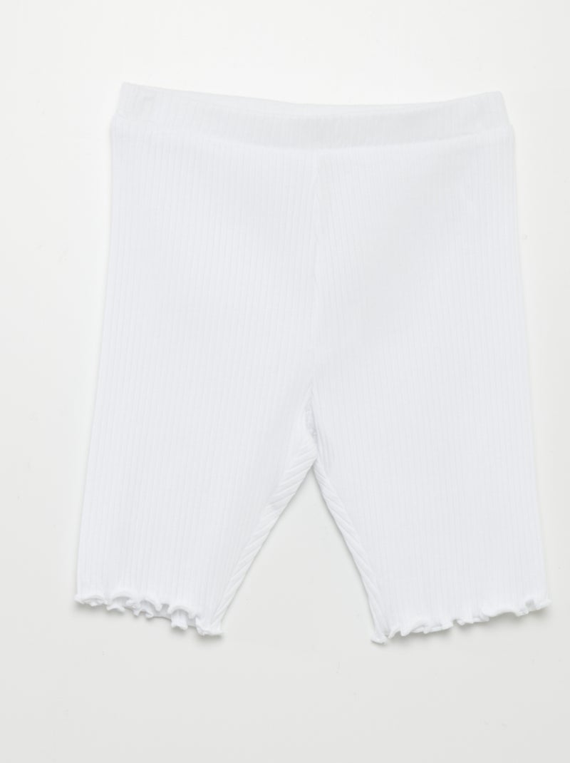 Shorts da ciclista a coste bianco - Kiabi