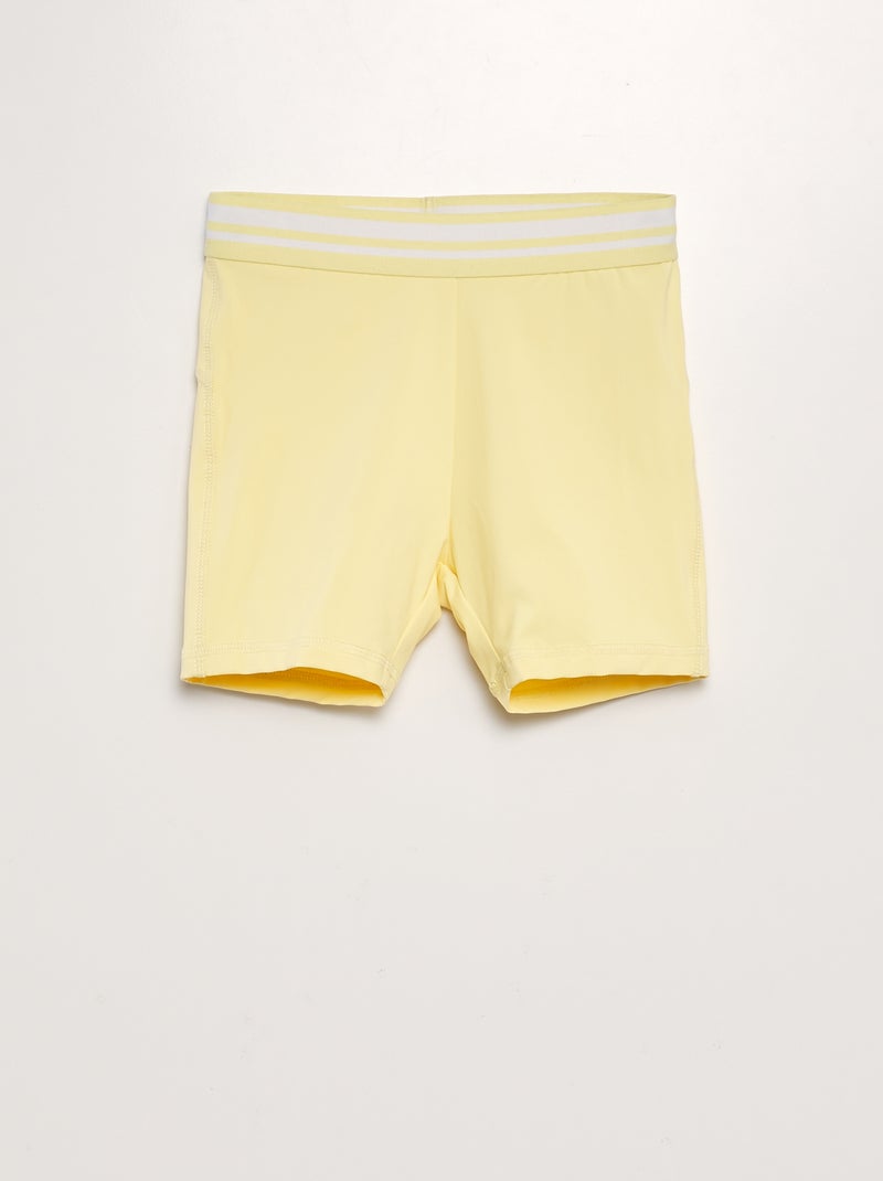 Shorts da ciclista con cintura a contrasto GIALLO - Kiabi