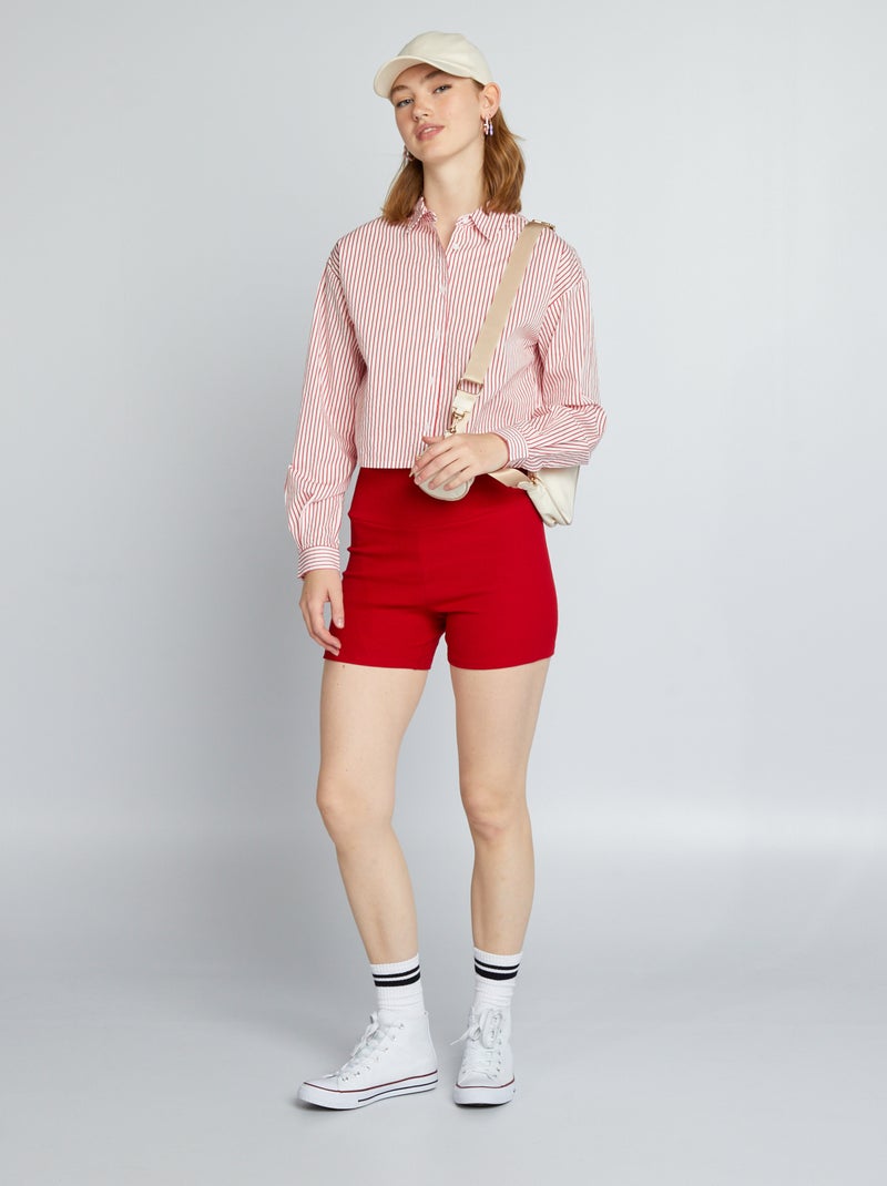 Shorts da ciclista in maglia a coste ROSSO - Kiabi