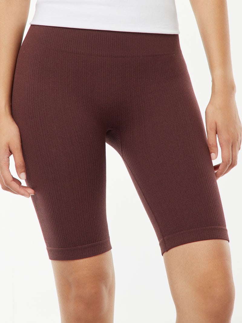 Shorts da ciclista in maglia a coste VIOLA - Kiabi