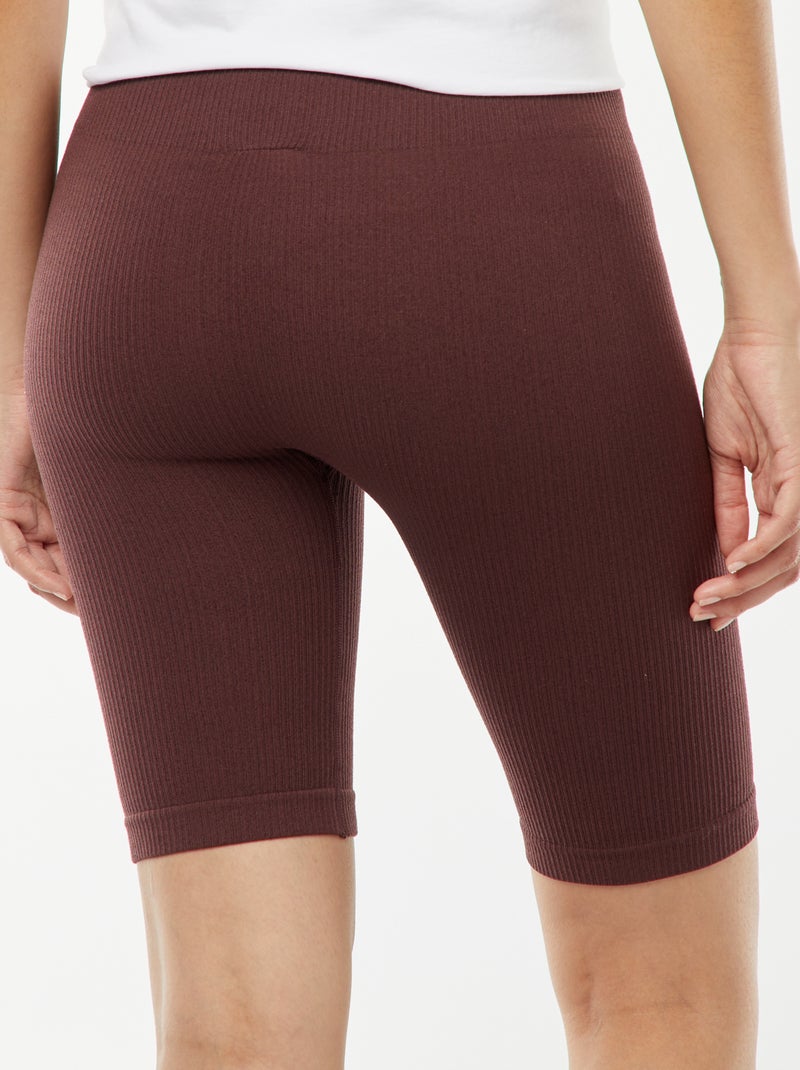 Shorts da ciclista in maglia a coste VIOLA - Kiabi