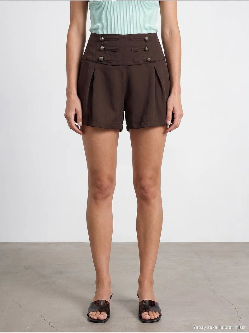 Shorts da donna in tencel dilvin Marrone - Kiabi