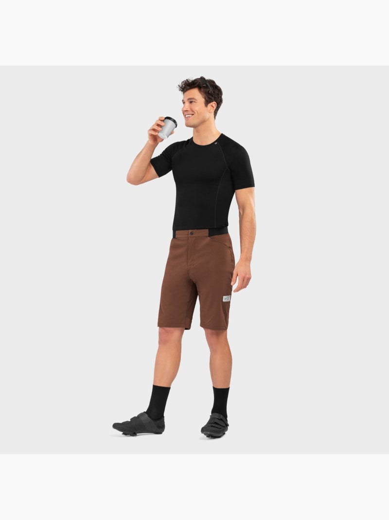 Shorts da gravel uomo ciclismo uomo valley Marrone - Kiabi
